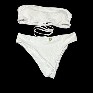 White Bikini XL Padded Top with Corset like Back